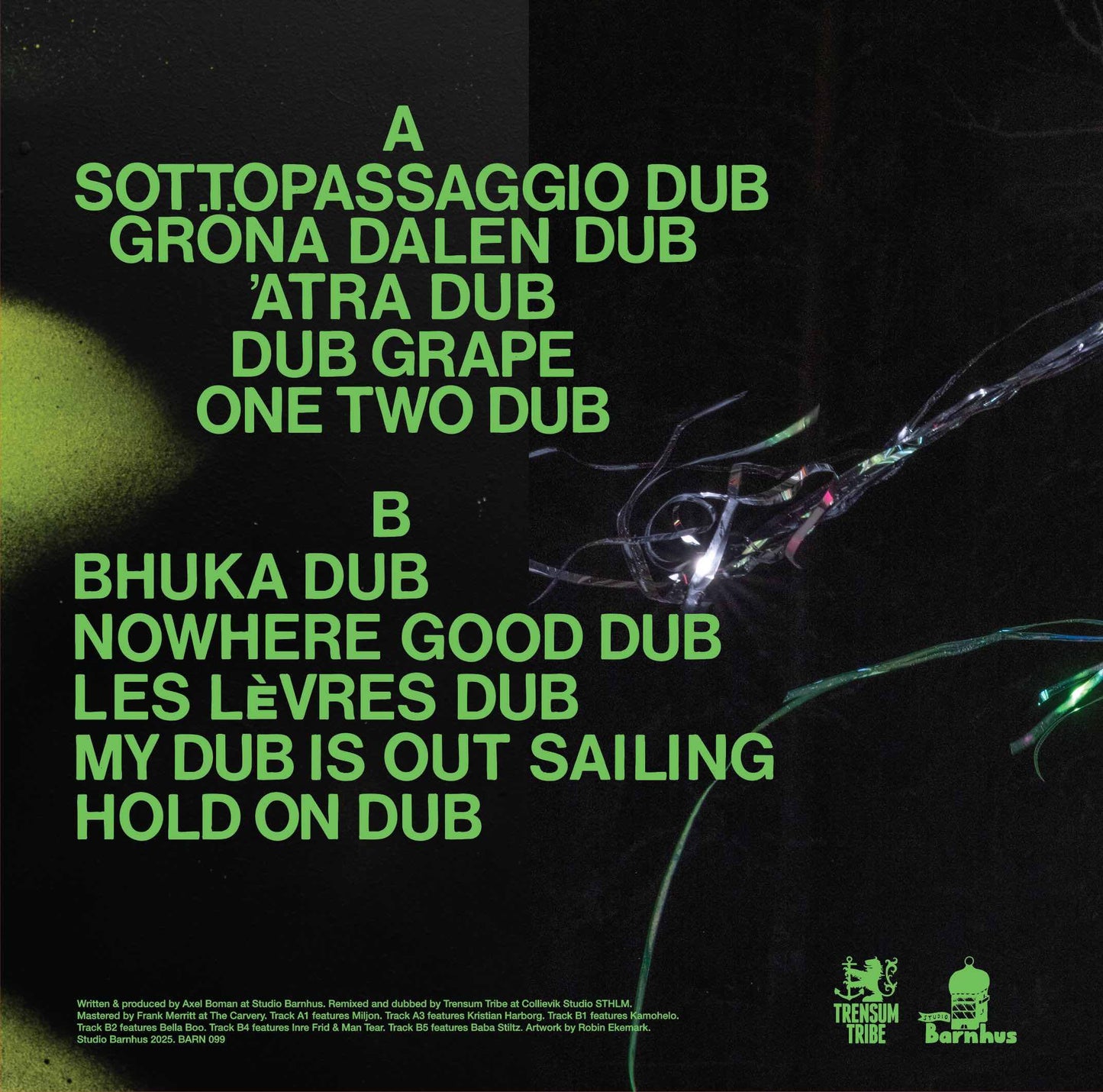 Axel Boman X Trensum Tribe Luz Quest For Fire In Dub Studio Barnhus BARN 099 vinyl record Australia
