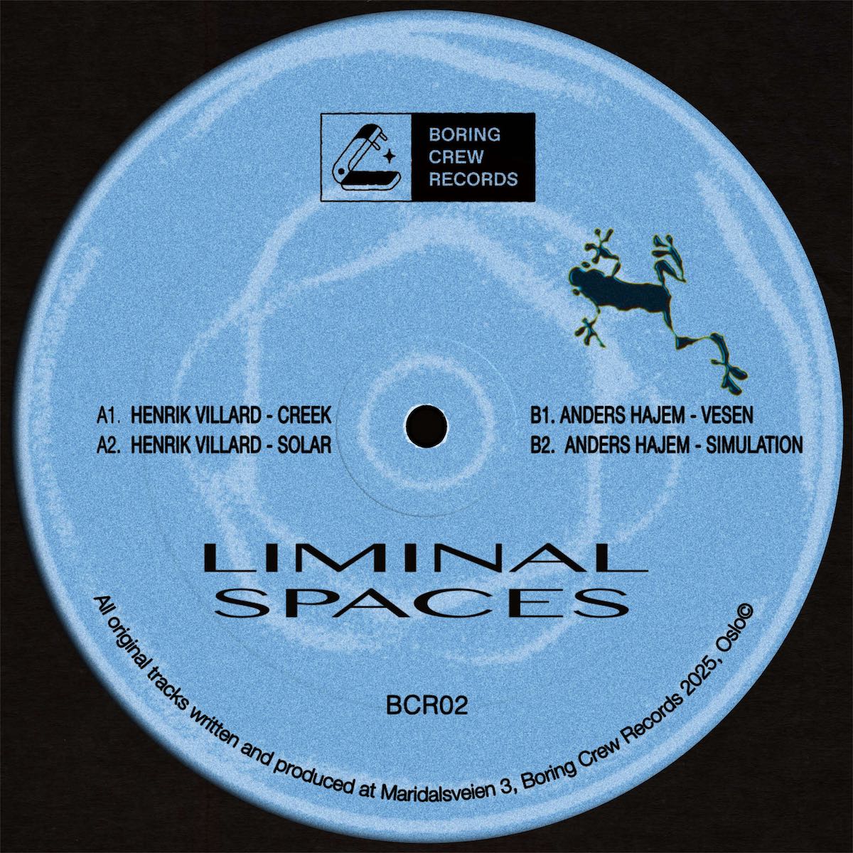 Henrik Villard Anders Hajem Liminal Spaces EP Boring Crew Records BCR02 vinyl record Australia