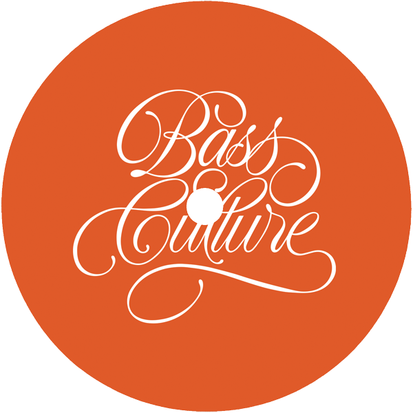 Circular logo with 'Bass Culture' text on an orange background