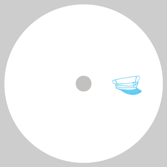 Blue icon of a cap on a gray background