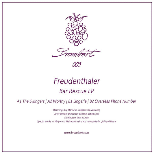Freudenthaler Bar Rescue EP on Brombért Records BROMBERT003 vinyl record Australia