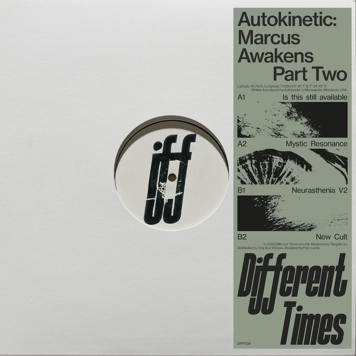 Autokinetic – Marcus Awakens Part Two on Different Times DIFF008 stickered vinyl record Australia