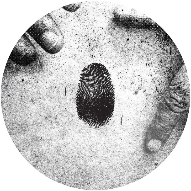 Fingerprint on a textured surface with two hands holding it