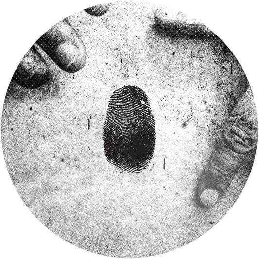 Fingerprint on a textured surface with two hands holding it