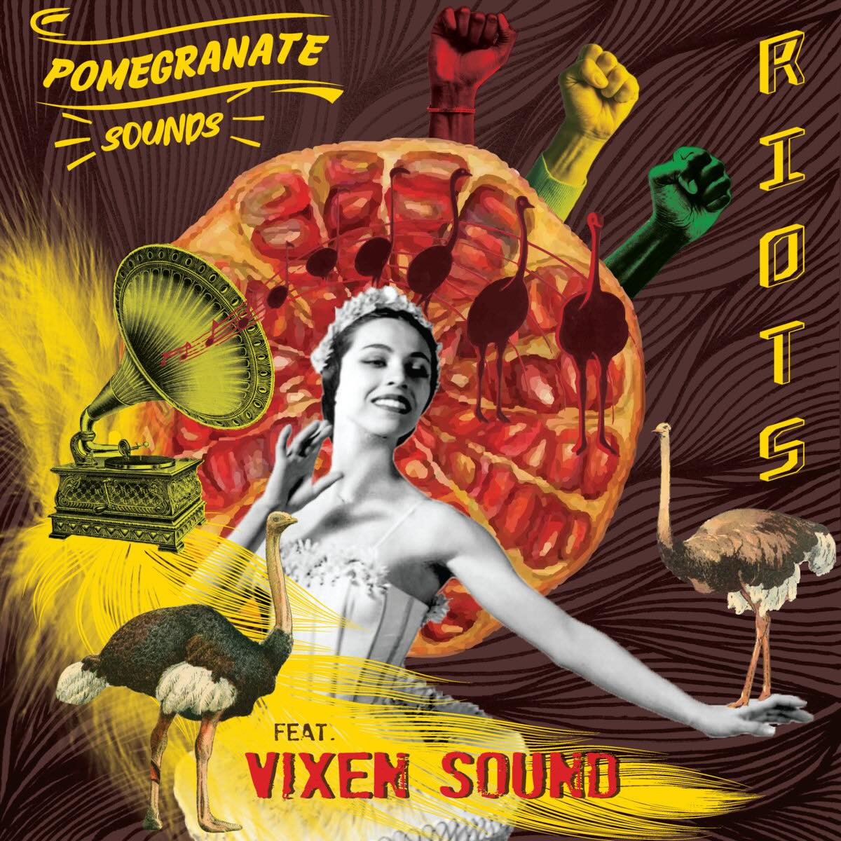 Pomegranate Sounds and Vixen Sound Riots on Pomegranate Sounds POMS007 vinyl record Australia