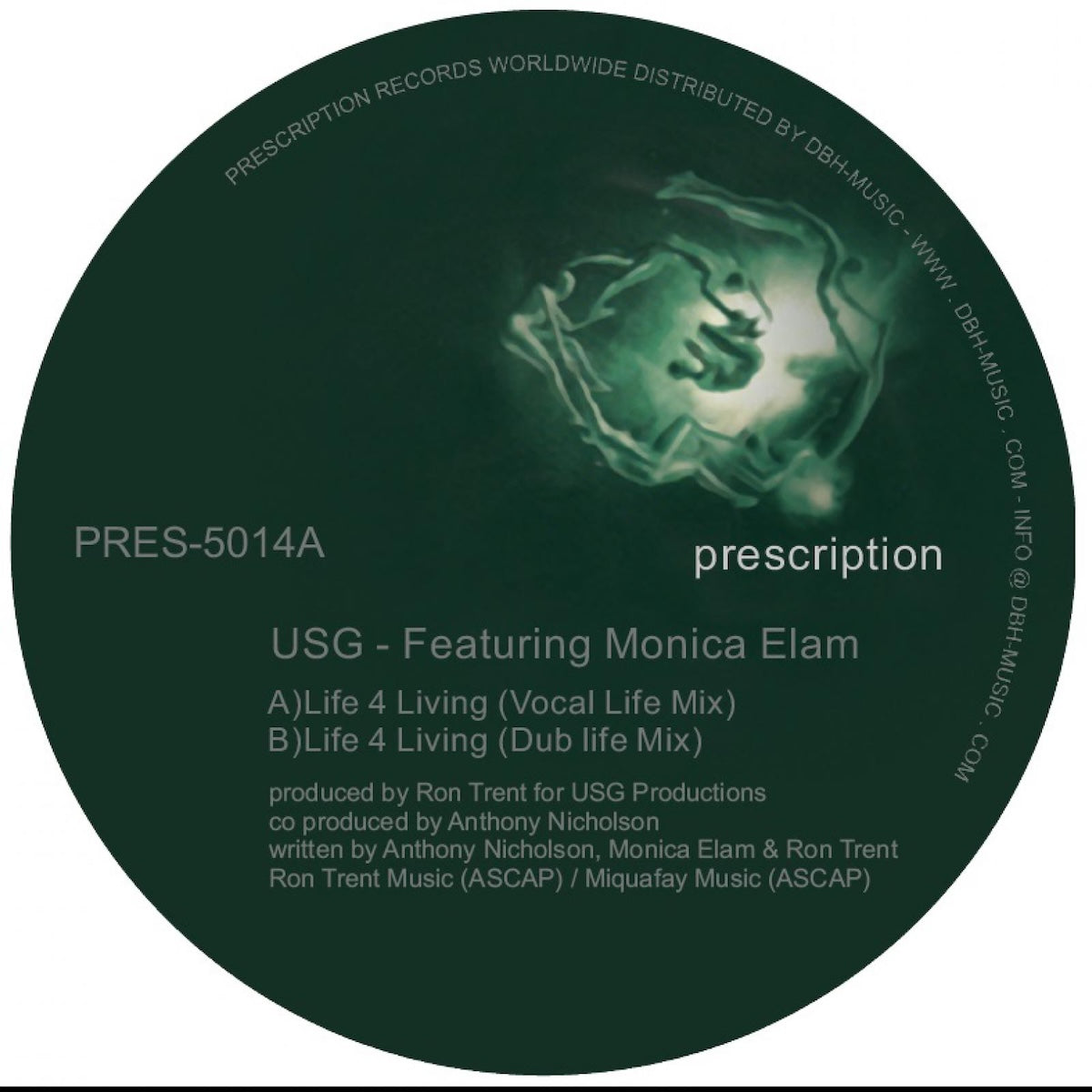 USG Featuring Monica Elam Life 4 Living Prescription Records PR-5014 vinyl record Australia