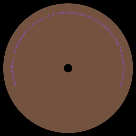 Loopdeville Insomniac 300 Purple Print PRP018 12 inch minimal vinyl Australia