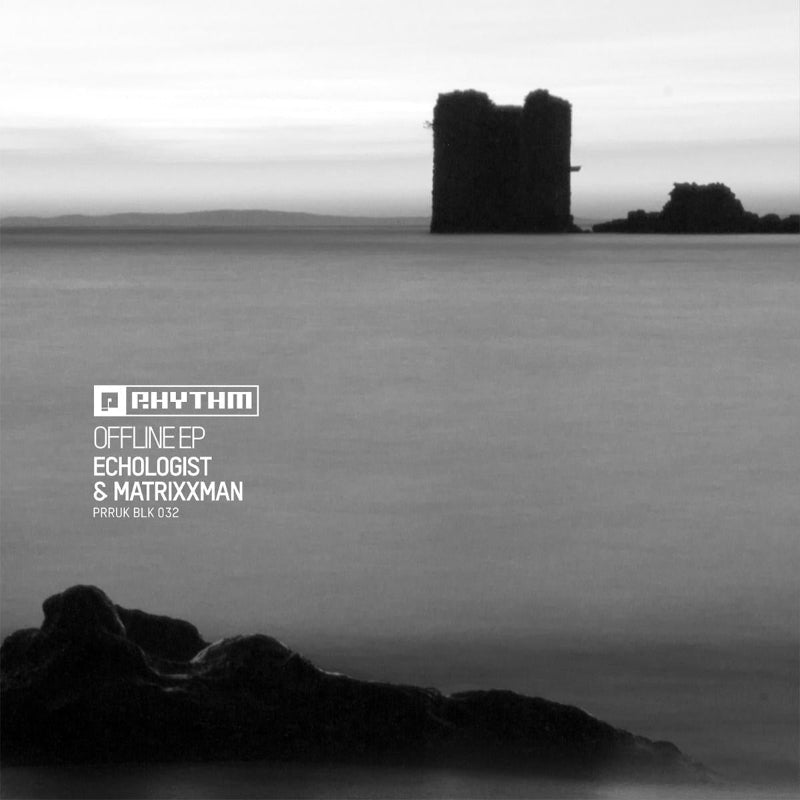 Cover of Echologist & Matrixxman’s Offline EP on Planet Rhythm Records, 12" industrial techno vinyl