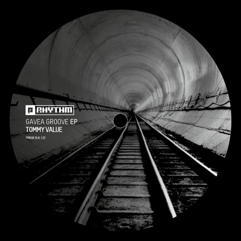 Album cover with railway tracks leading into a tunnel, featuring the Rhythm Records logo.