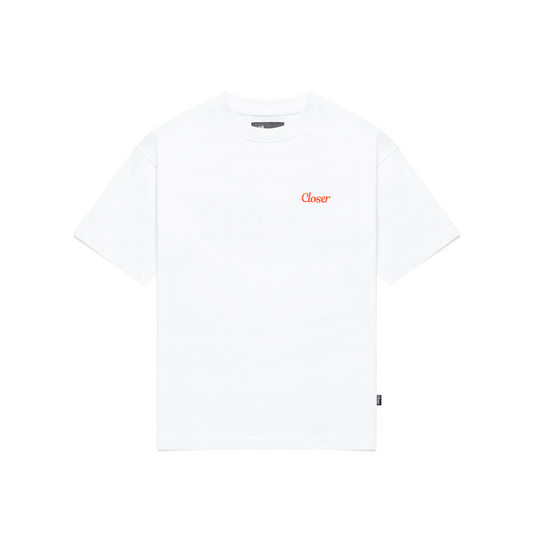 Closer Record Store Staff Tee (White/Red)