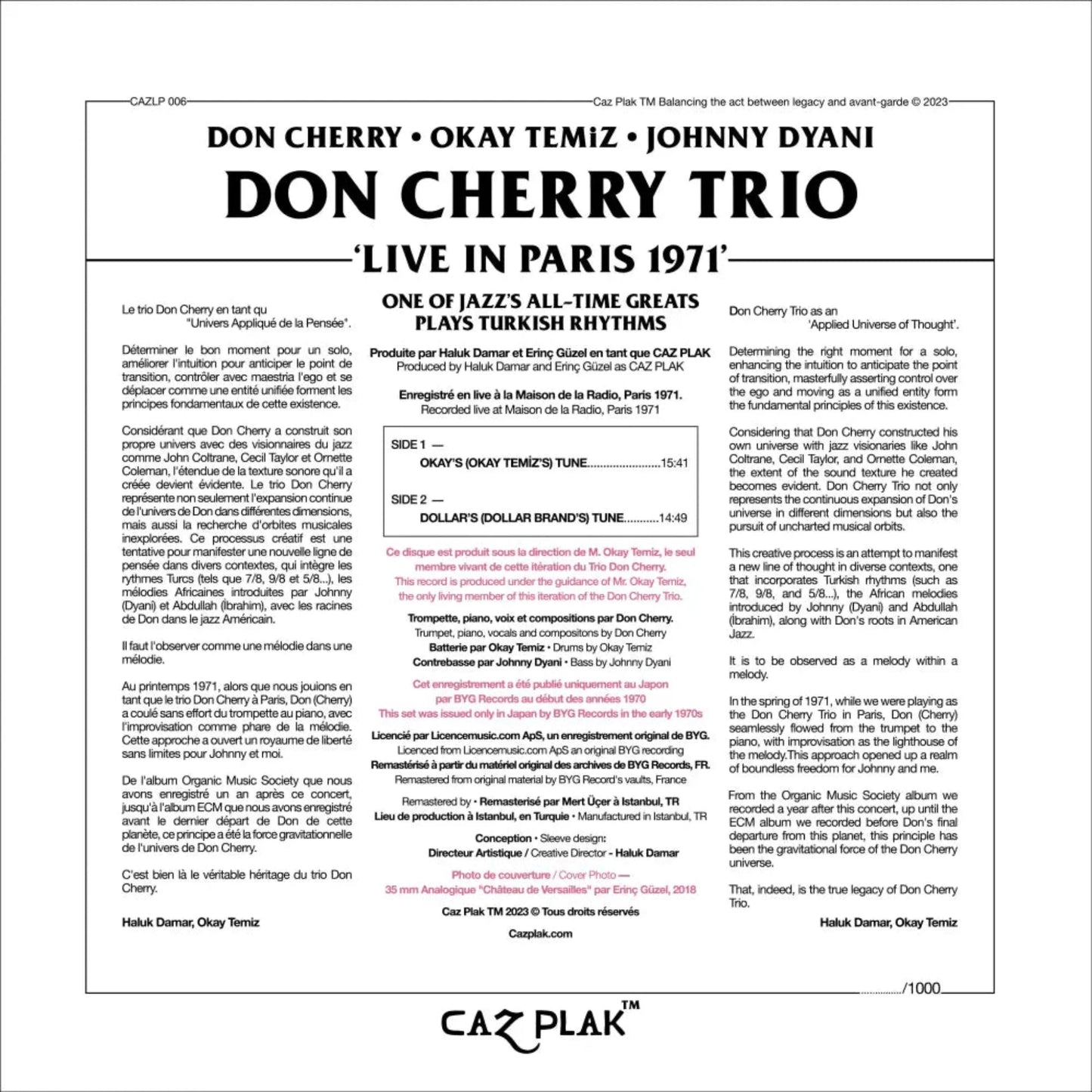 Don Cherry - Live In Paris 1971 (The ORTF Recordings) album cover