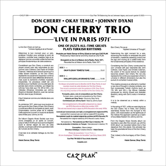 Don Cherry - Live In Paris 1971 (The ORTF Recordings) album cover