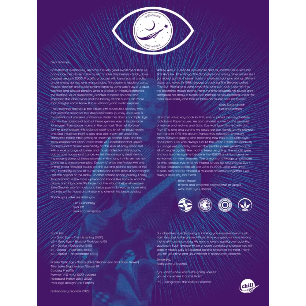 Optica & Optic Eyere - Tribute to Jake Stephenson I re:discovery records (rd016) • Vinyl • Electro, electronica, Techno - Fast