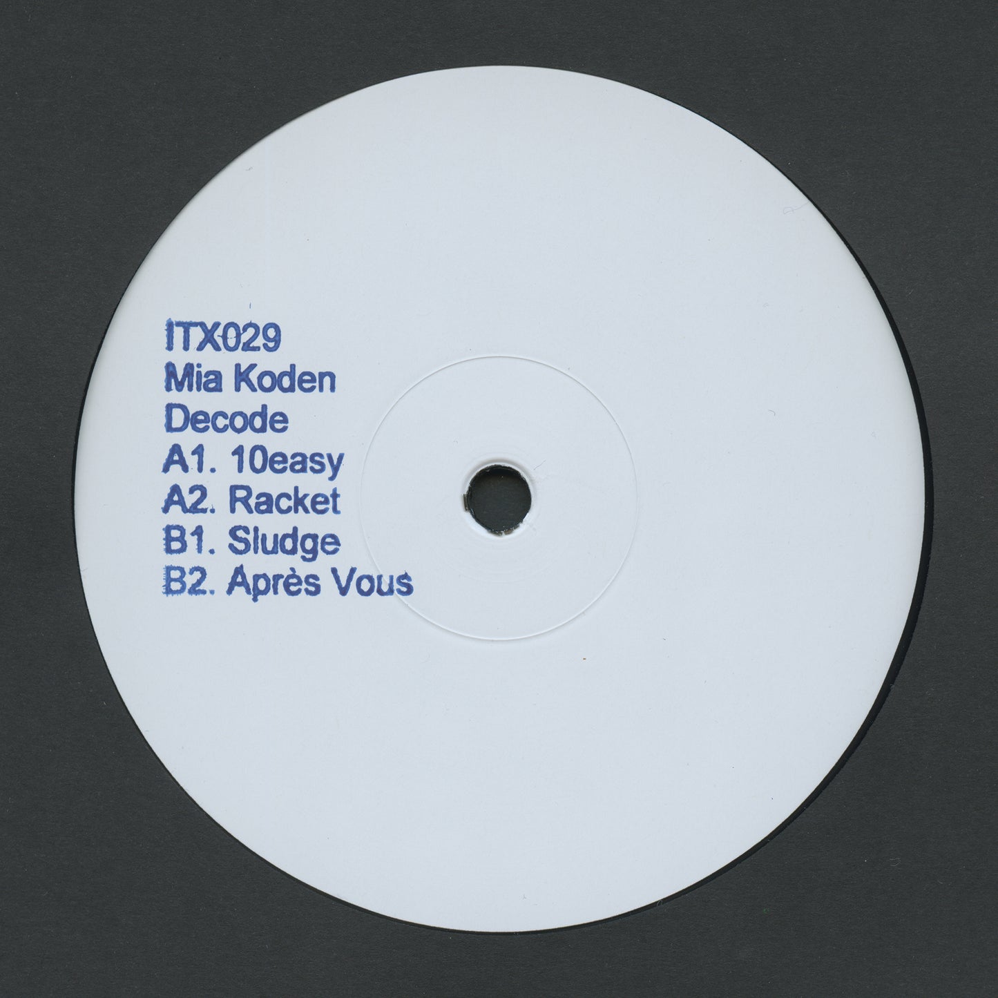 Mia Koden - Decode EP Ilian Tape ITX029 Vinyl cover art Dubstep Drum and Bass