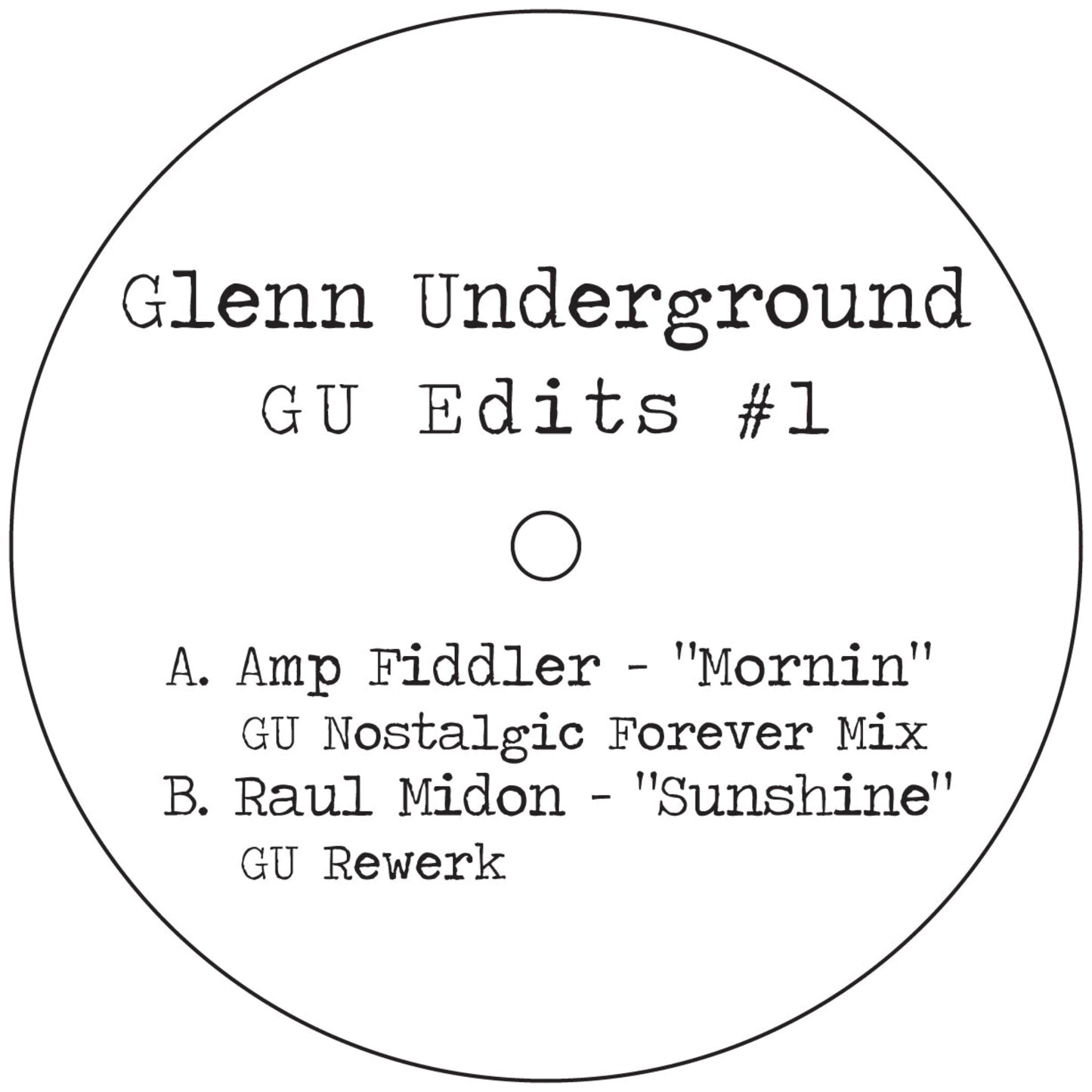 Glenn Underground - GU Edits #1 / GU Edits #2 Blue Vinyl Repress Deep House Music