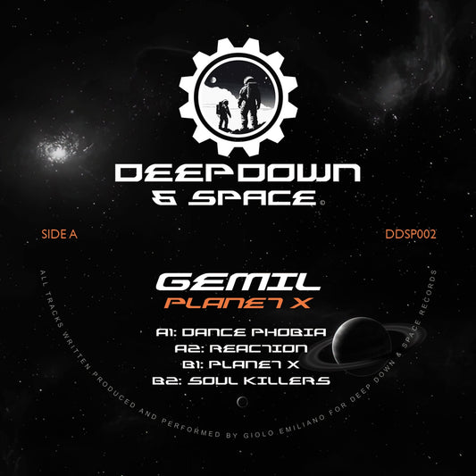 Gemil - Planet X vinyl cover art by Deep Down Space Records (DDSP002) Front Cover