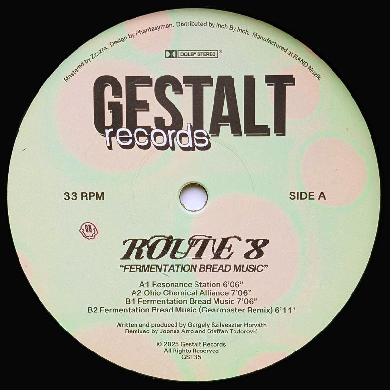 Route 8 Fermentation Bread Music Gestalt Records techno acid vinyl EP Australia