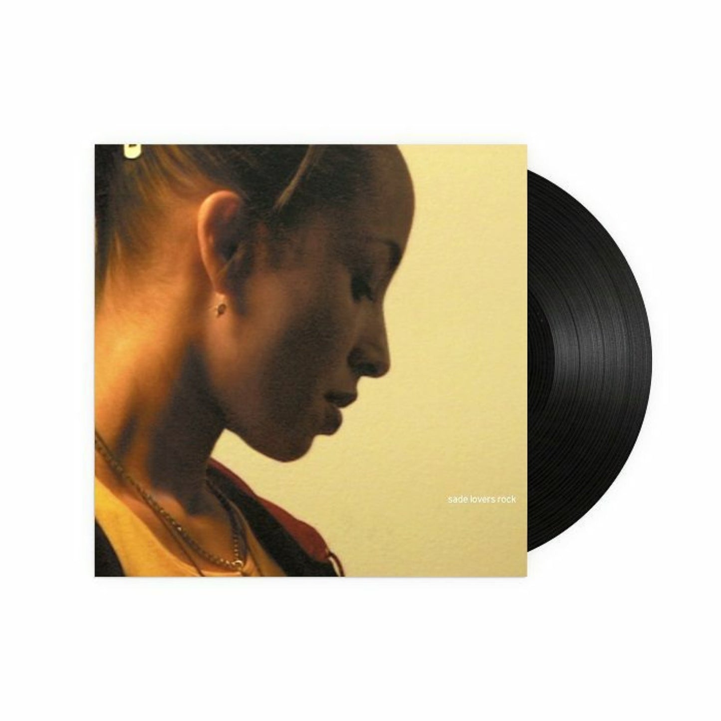 Sade Lovers Rock vinyl record front cover. A classic R&B album cover featuring Sade Adu's portrait and the album title in elegant typography.