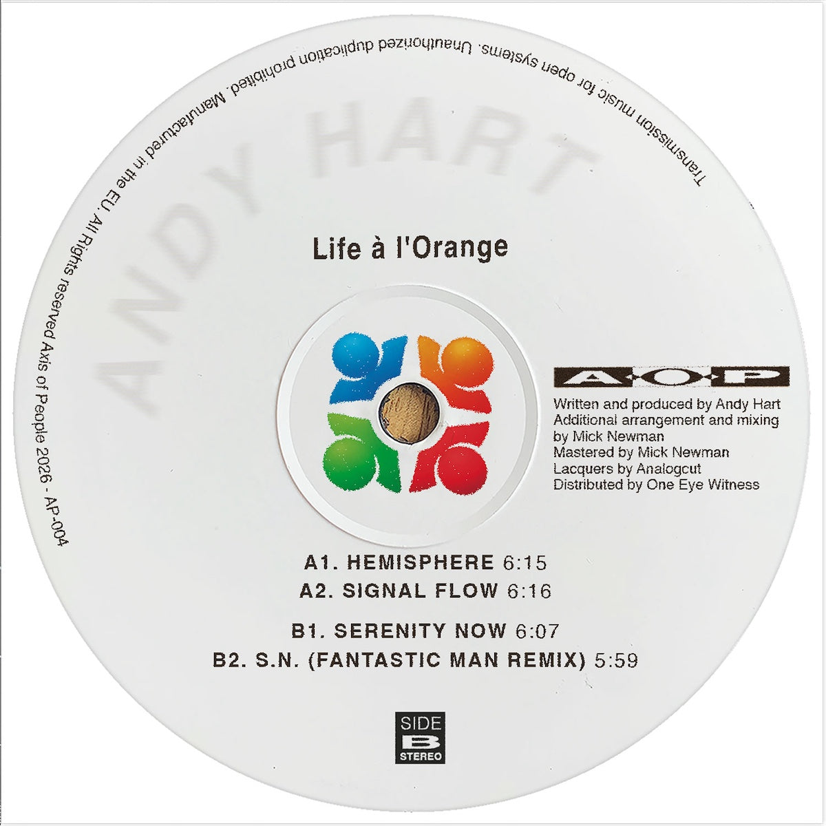 Andy Hart Life à l'Orange on Axis of People AP-004 vinyl record Australia