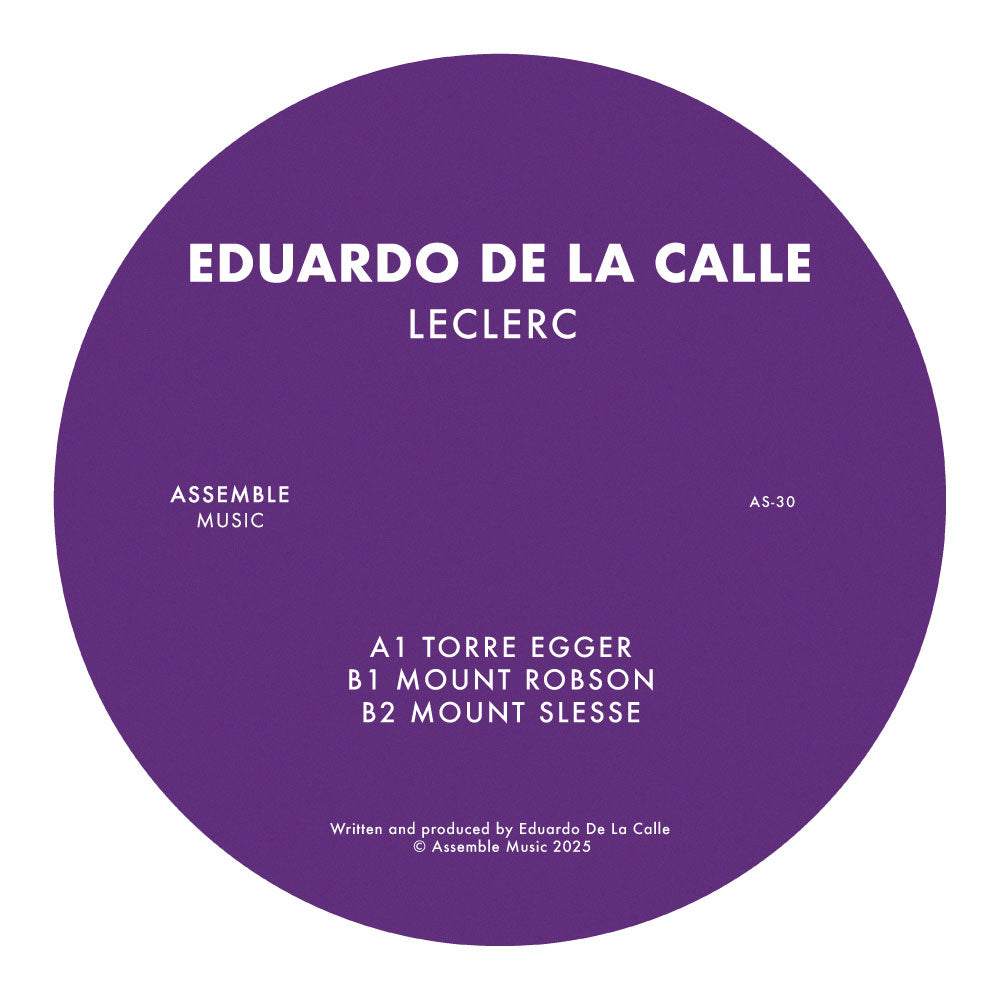 Eduardo De La Calle – Leclerc on Assemble Music AS-30 electro techno vinyl record Australia