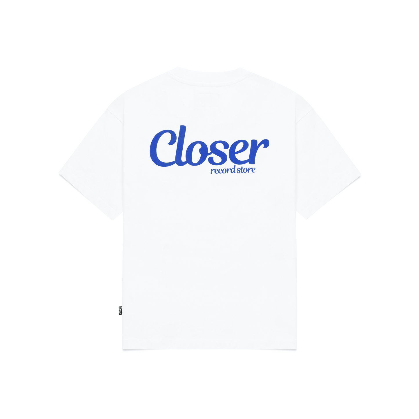 Closer Record Store Staff Tee (White/Blue)