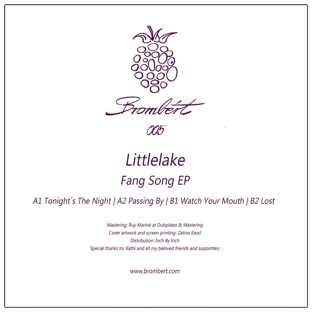 Littlelake Fang Song EP on Brombért Records BROMBERT005 vinyl record Australia