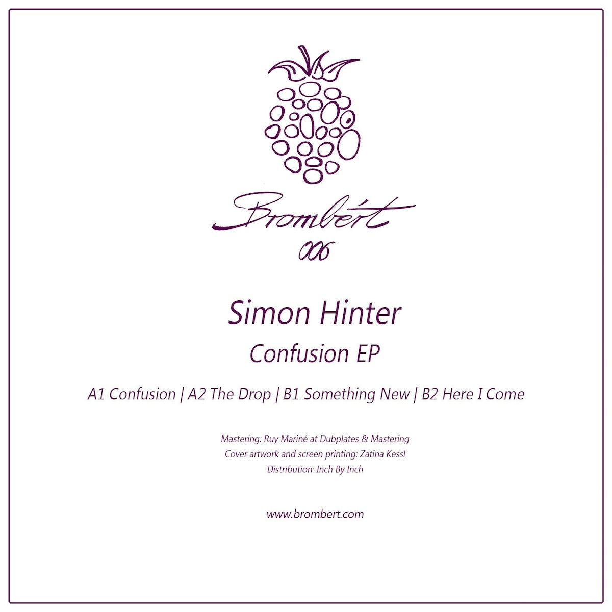 Simon Hinter Confusion EP on Brombért Records BROMBERT006 vinyl record Australia