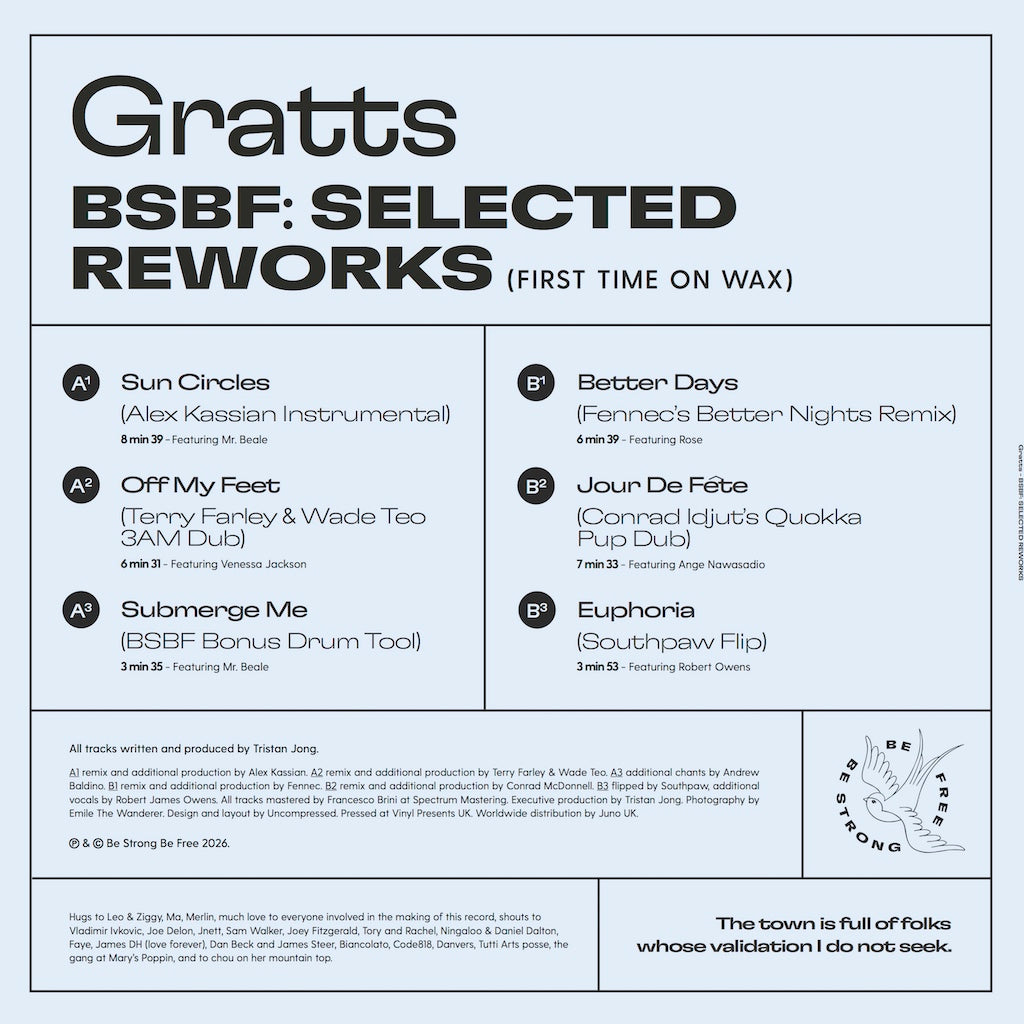 Gratts – BSBF Selected Reworks Be Strong Be Free BSBF1215 house vinyl Australia