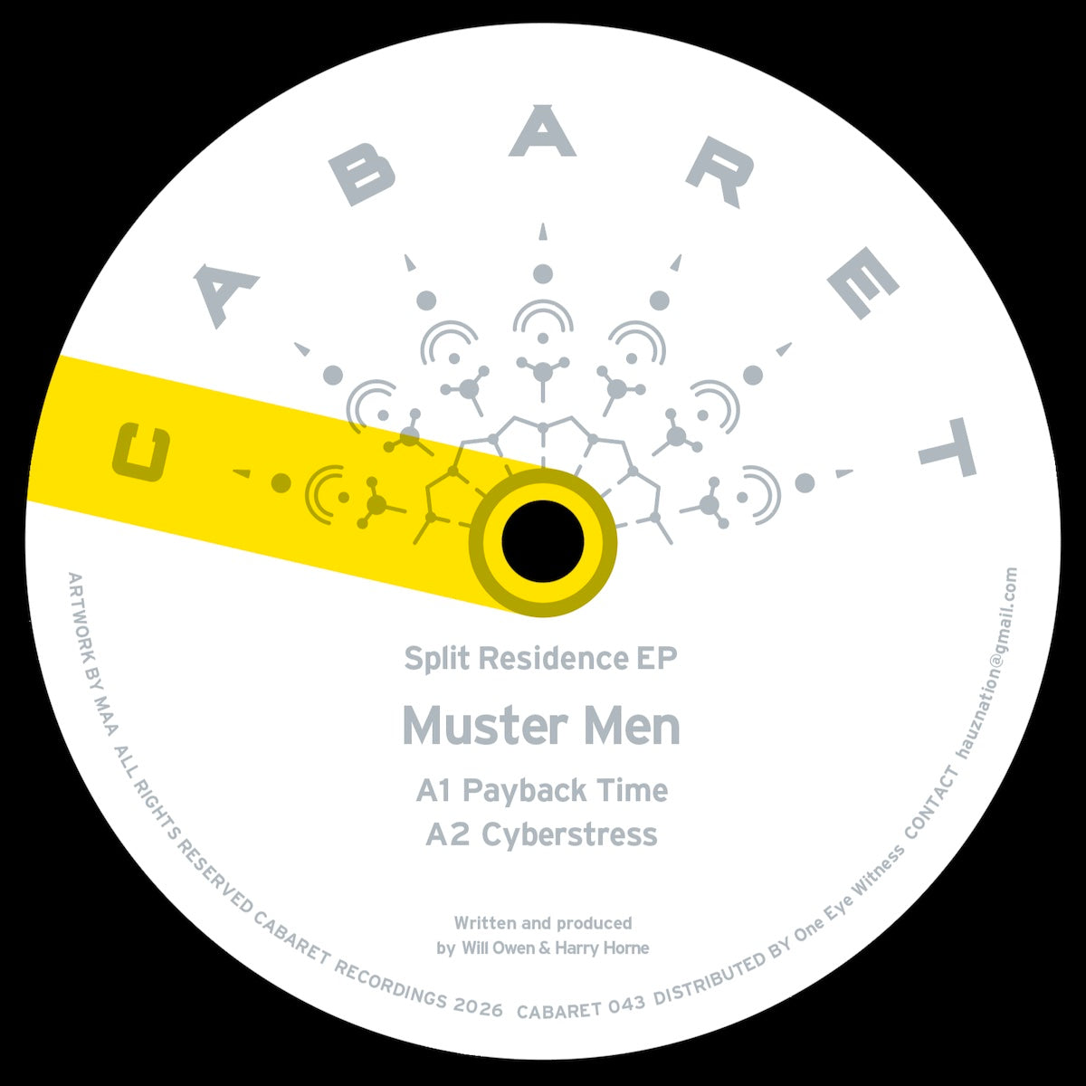 Muster Men Split Residence EP CABARET Recordings CABARET043 vinyl record Australia