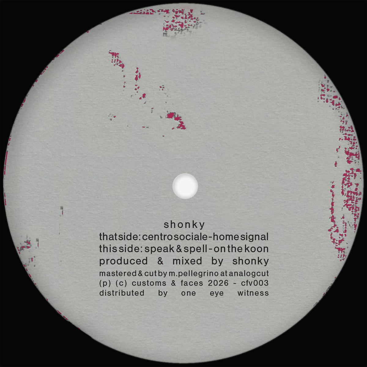 Shonky EP on Customs & Faces CFV003 vinyl record Australia