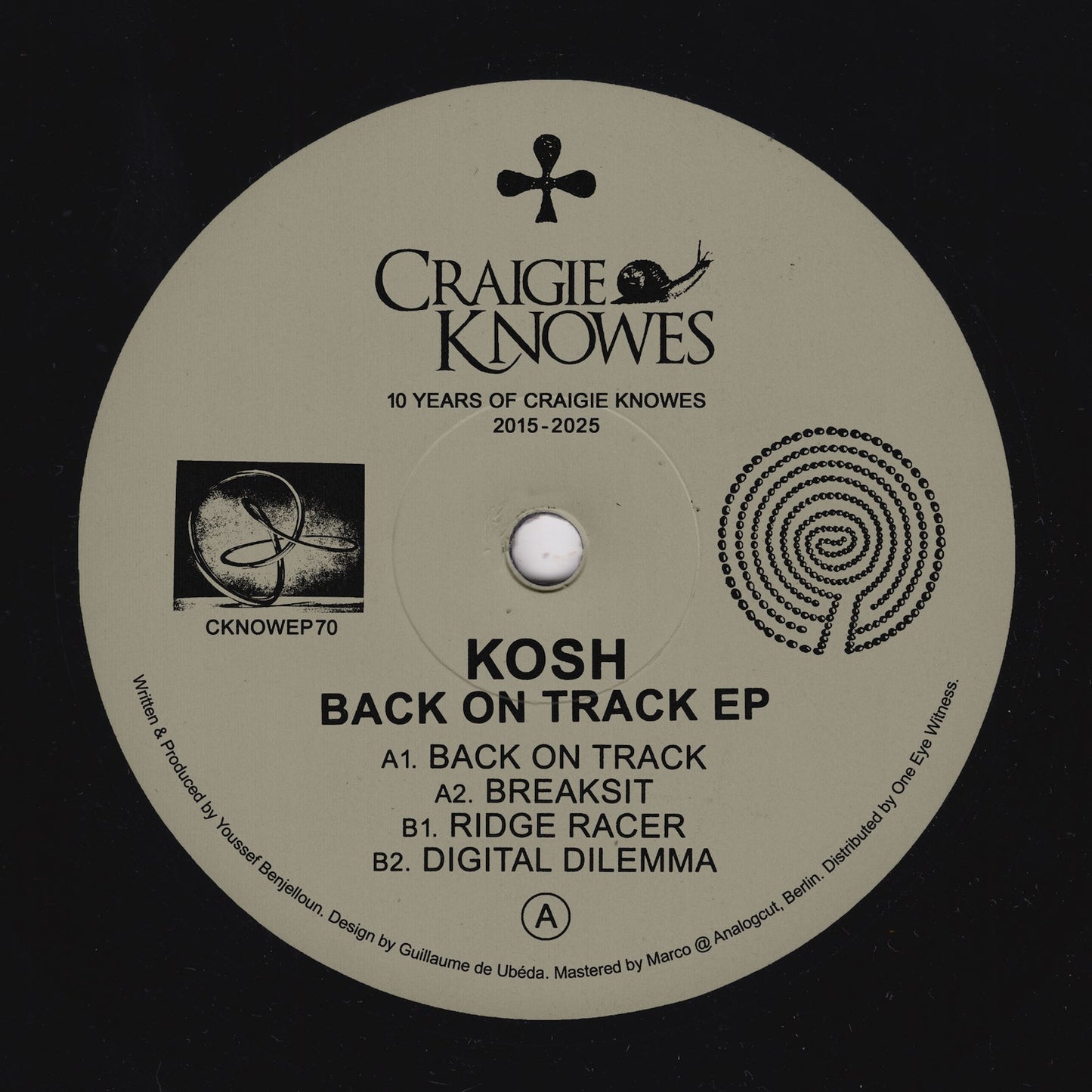 Kosh – Back on Track Craigie Knowes CKNOWEP70 techno vinyl Australia
