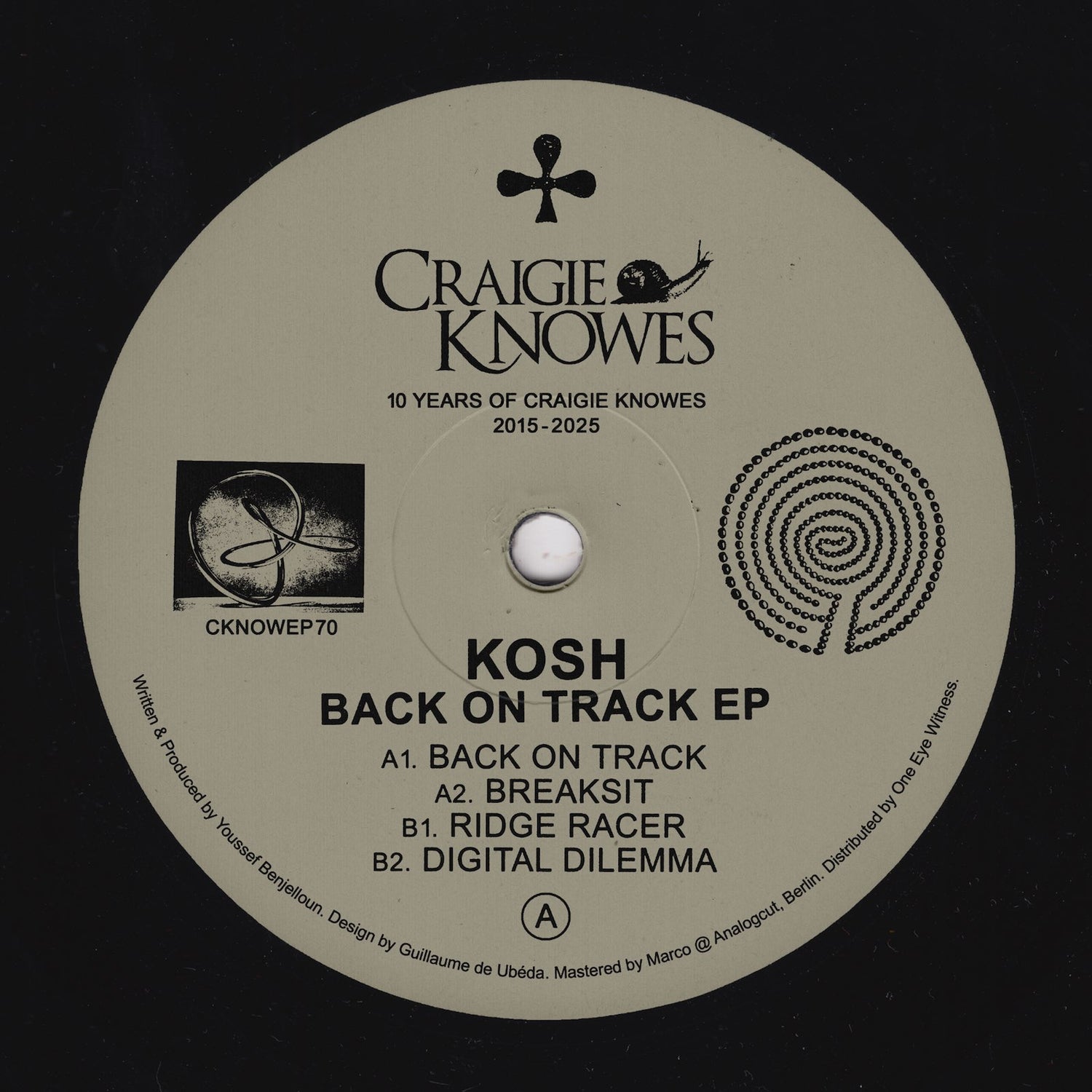 Kosh – Back on Track Craigie Knowes CKNOWEP70 techno vinyl Australia