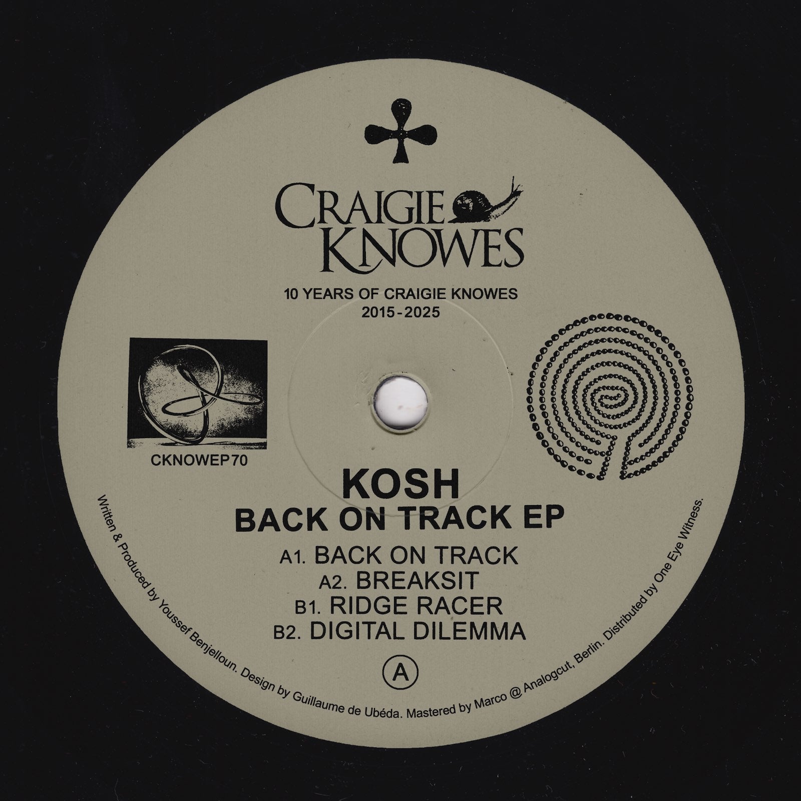 Kosh – Back on Track Craigie Knowes CKNOWEP70 techno vinyl Australia