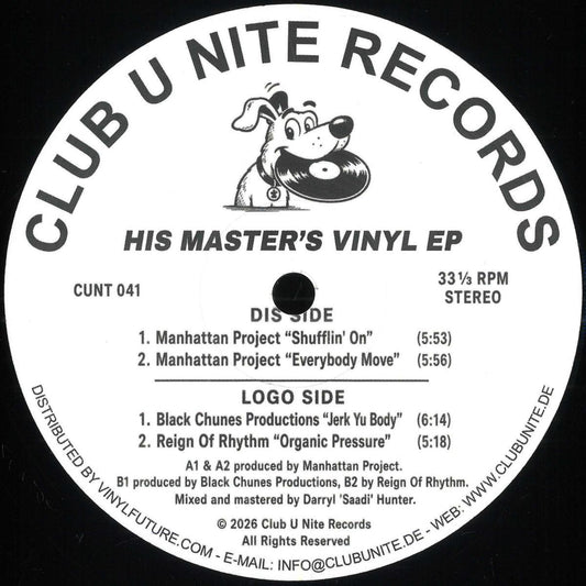 Various Artists His Master's Vinyl EP Club U Nite Records CUNT041 house vinyl record Australia