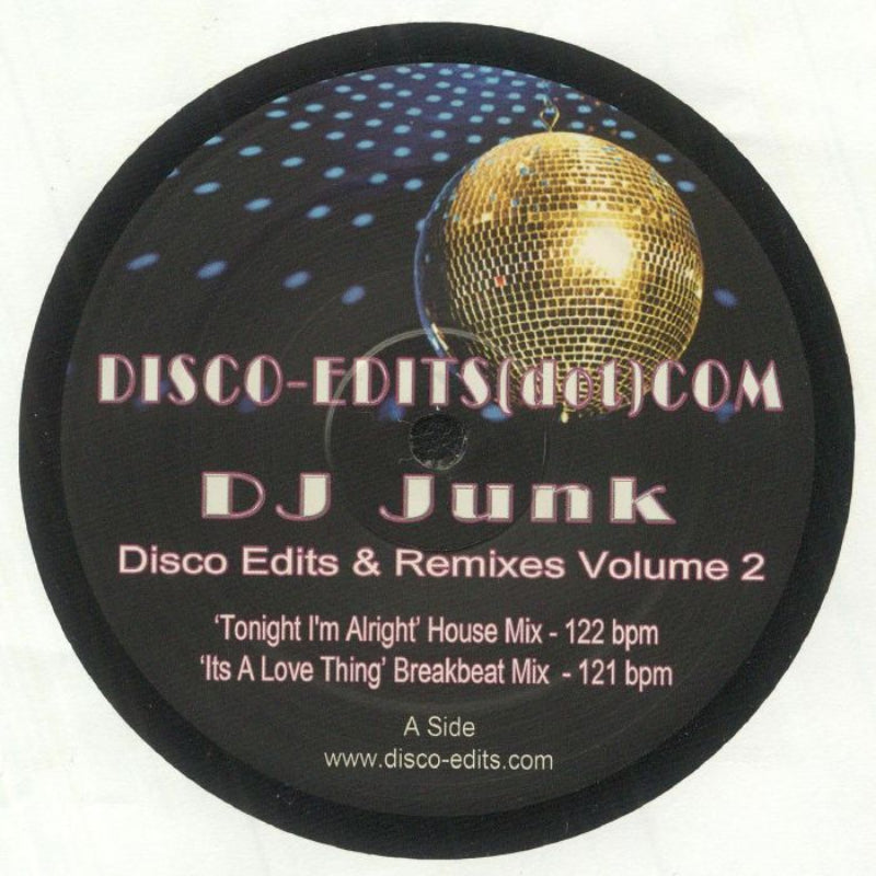 DJ Junk – Disco Edits & Remixes Volume 2 vinyl record, released on Disco Edits (DISCOEDITS02). Funky disco reworks with house beats and breakbeat energy. Fast shipping Australia-wide