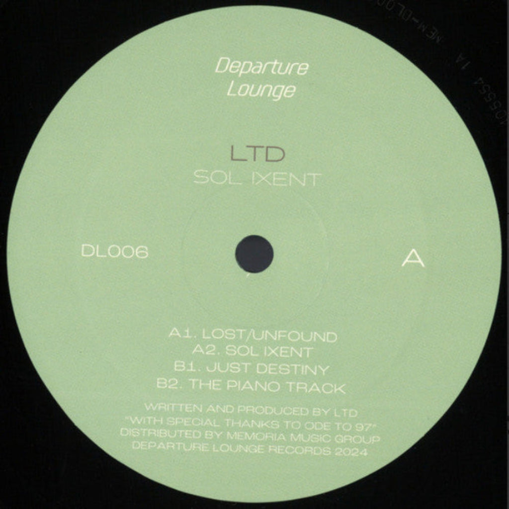 LTD – Sol Ixent released by 
Departure Lounge Vinyl Record cover art