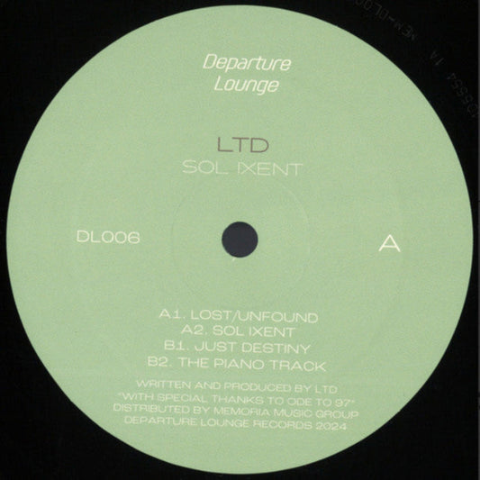 LTD – Sol Ixent released by 
Departure Lounge Vinyl Record cover art