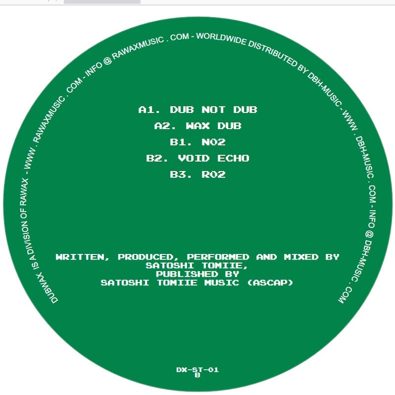 Satoshi Tomiie Subtract Infinity Part 1 on DubWax DX-ST-01 vinyl record Australia
