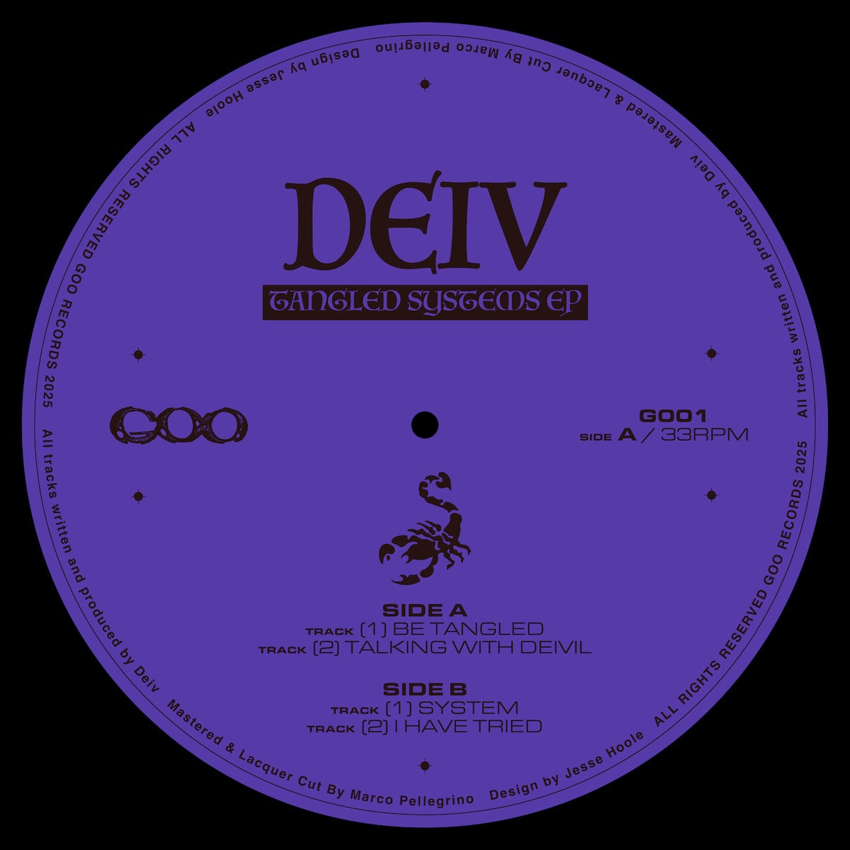 Dɘiv Tangled Systems EP on Goo G-001 vinyl record Australia