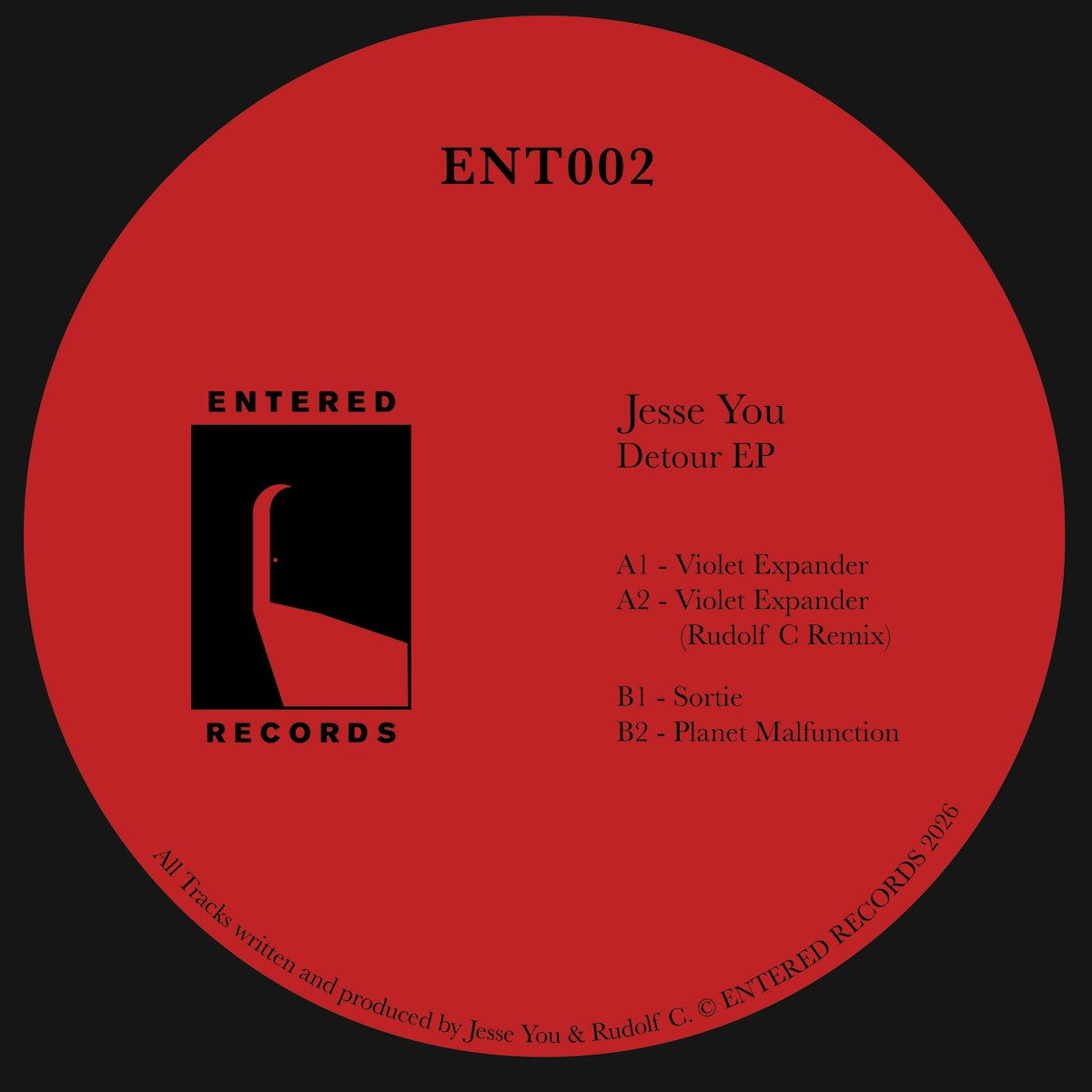 Jesse You Detour EP on Entered Records ENT002 vinyl record Australia