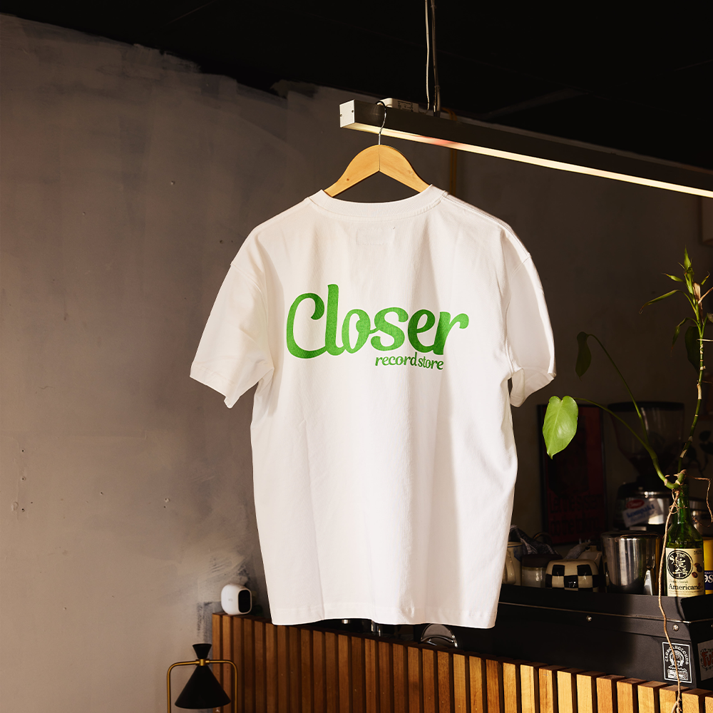 Closer Record Store Staff Tee (White/Green)