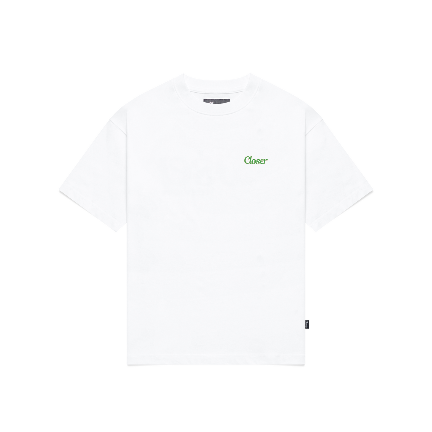 Closer Record Store Staff Tee (White/Green)