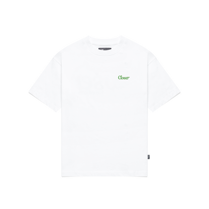 Closer Record Store Staff Tee (White/Green)