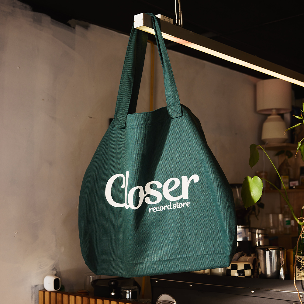 Closer Record Store Staple Tote (Green/White)