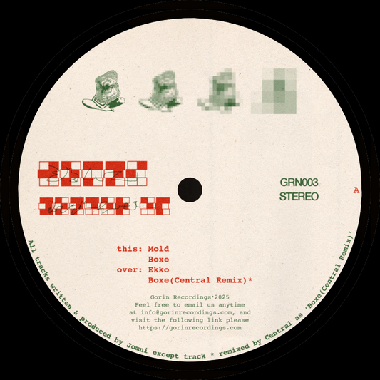 Jomni – Yonder EP 12″ minimal tech house vinyl on Gorin Recordings (GRN003)