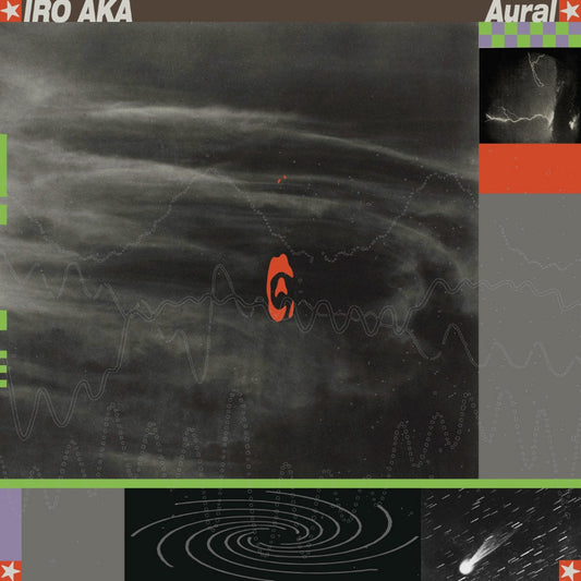 Album cover with abstract design and text, featuring a red logo and wavy patterns.