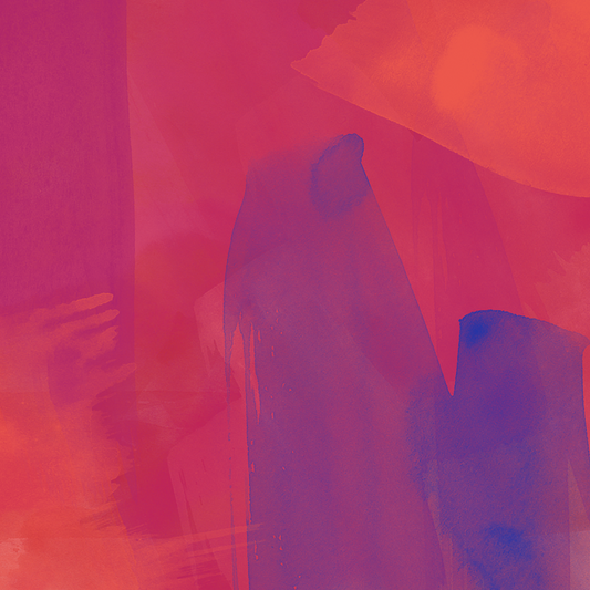 Abstract art with pink and purple hues