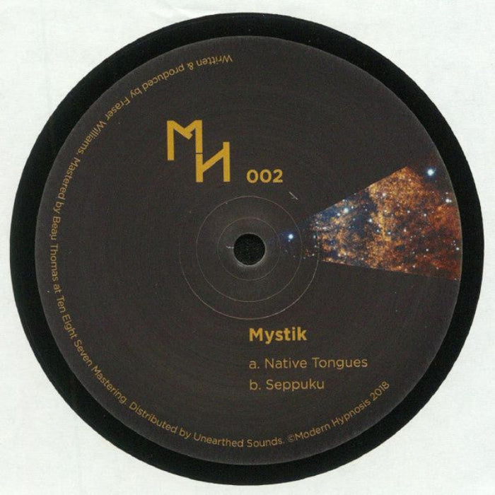 Mystik - Native Tongues 12" vinyl featuring psychedelic dub techno from Melbourne.
