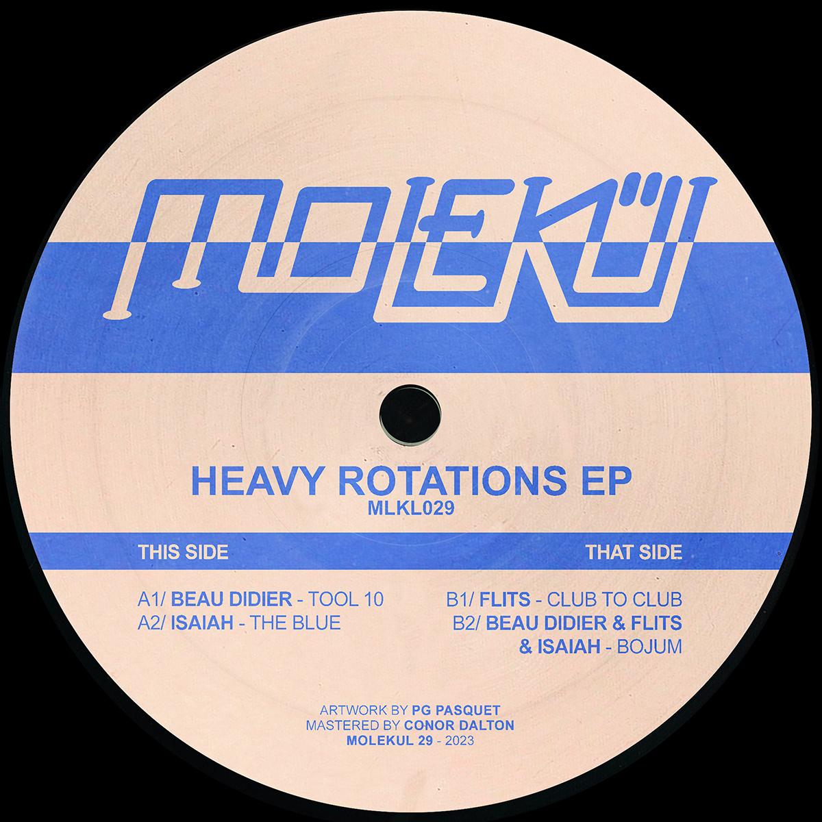 Beau Didier, Isaiah and Flits – Heavy Rotations EP on Molekül MLKL029 2026 repress vinyl record Australia