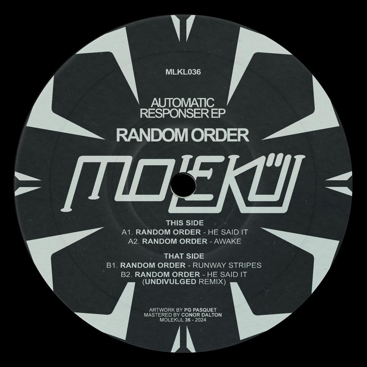 Random Order – Automatic Responser EP on Molekül MLKL036 2026 repress vinyl record Australia
